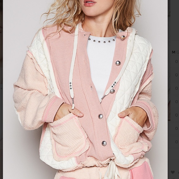 POL “ Chicago “ POL Quilted Thermal Jacket with Waist String and Hood 74 - Picture 1 of 8